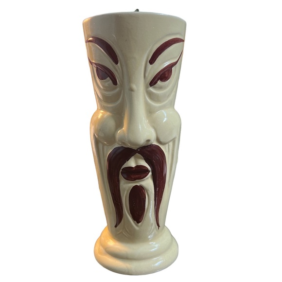 Vintage Ceramic Tiki Fu Manchu Vase Mug Made in Japan Orchids of Hawaii Stamp - Picture 1 of 8